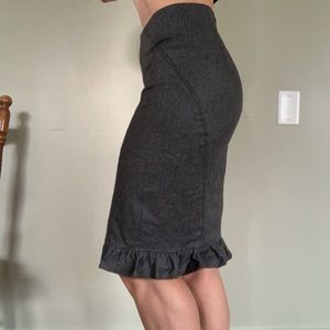 Bebe ruffled pencil skirt